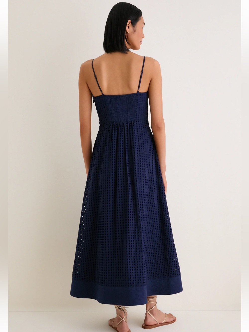 NWOT Tuckernuck Navy Eyelet Rhea Dress S - Picture 2 of 8